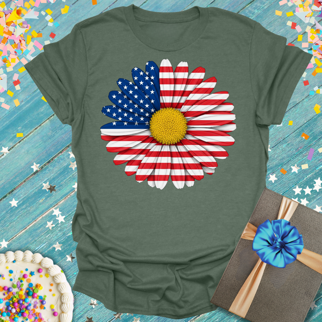 American Flag Daisy T-Shirt
