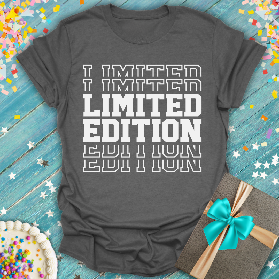 Epic Era Tees gray LIMITED EDITION Gift T-Shirt featuring a bold, white stylized graphic text design.