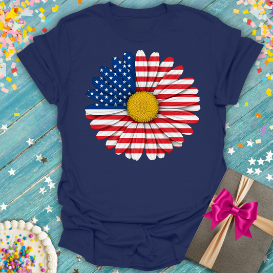 American Flag Daisy Graphic T-Shirt