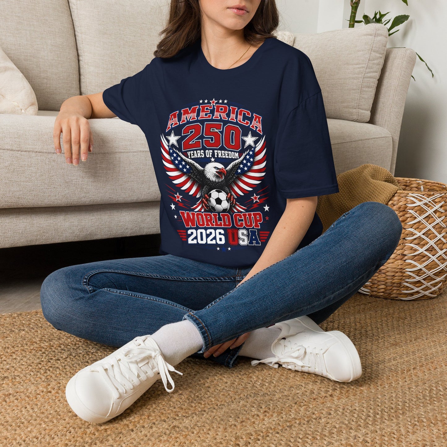 America 250 Years of Freedom Soccer Shirt - Vintage USA Tee