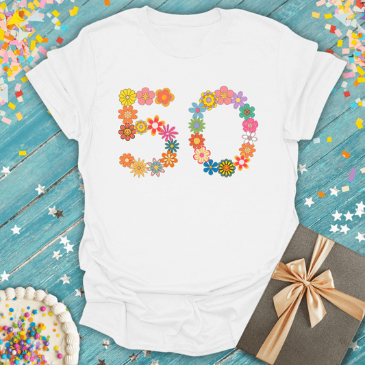 50 Groovy Flowers ERA T-Shirt