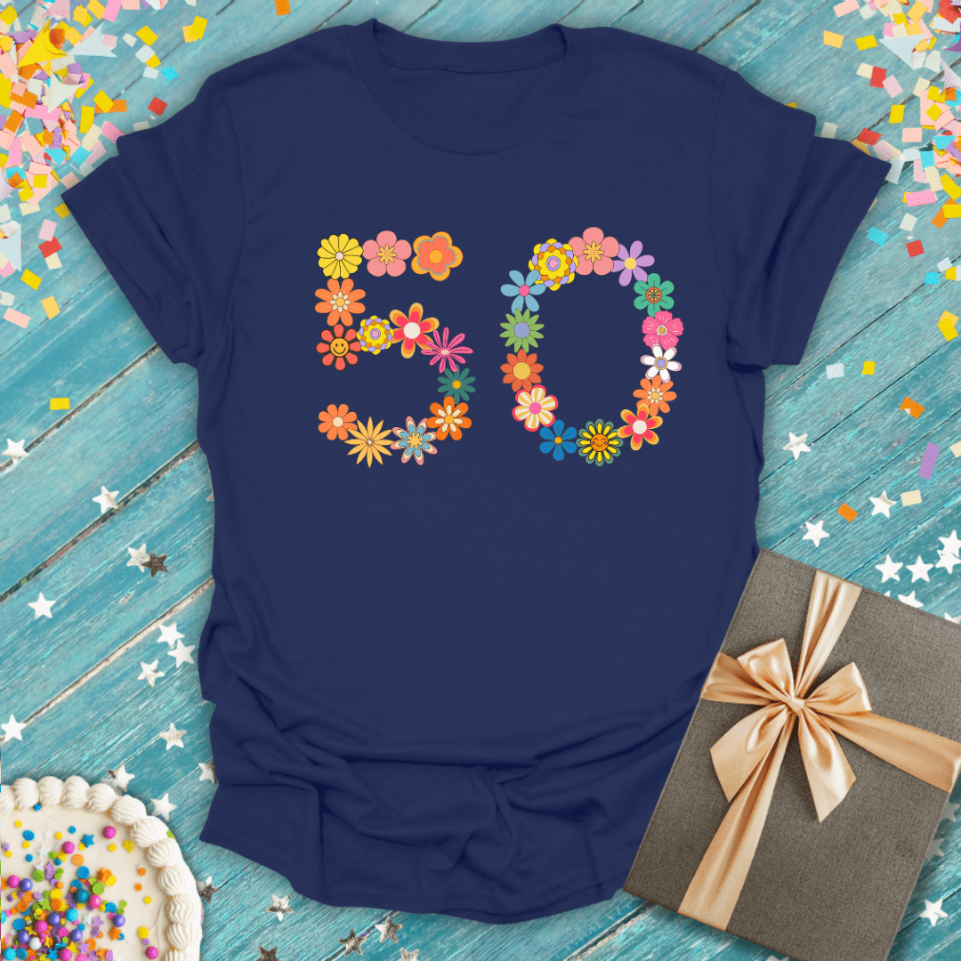 50 Groovy Flowers ERA T-Shirt