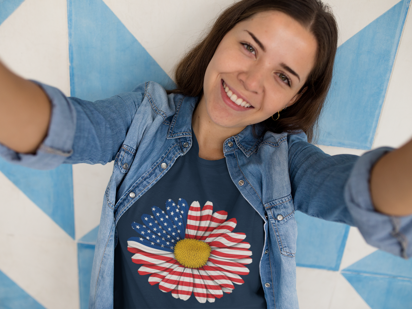 American Flag Daisy T-Shirt