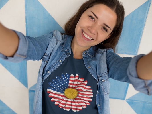 American Flag Daisy T-Shirt