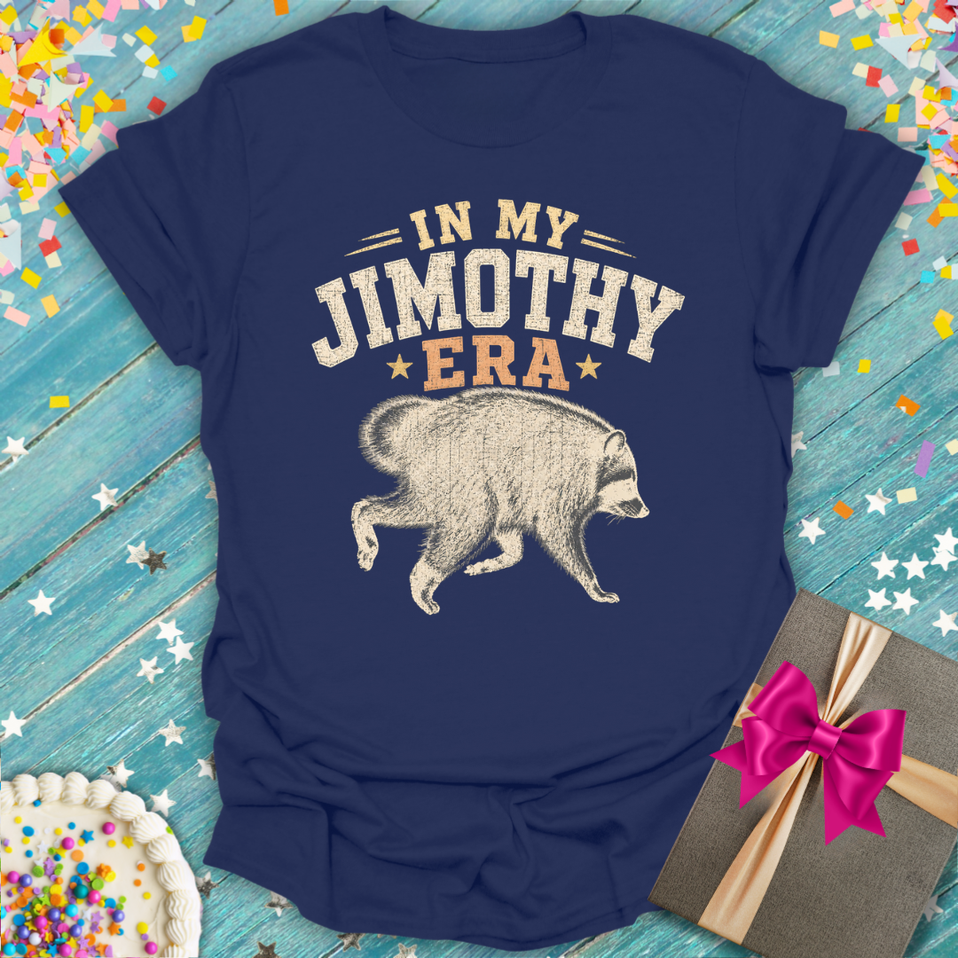 Jimothy Era T-Shirt — Retro Raccoon Graphic Tee