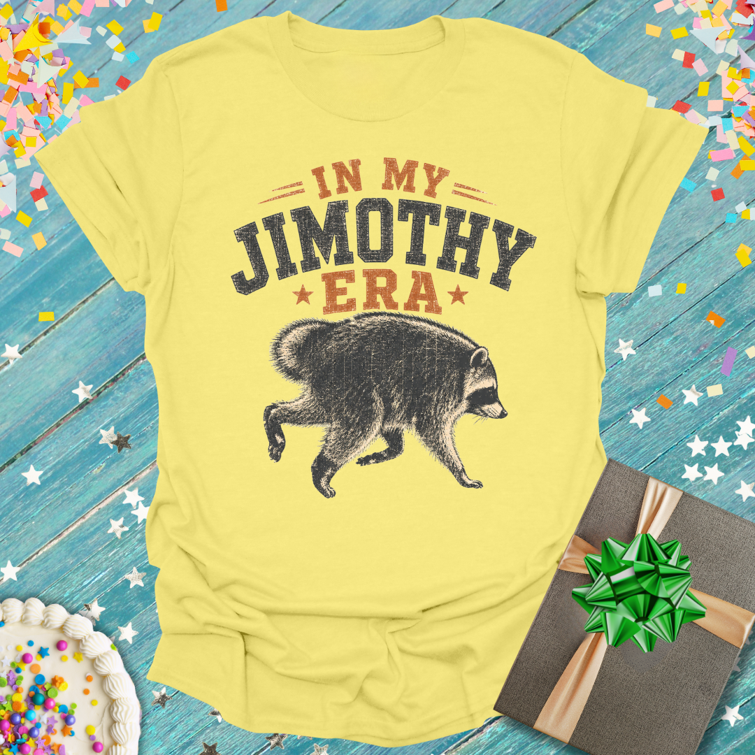 Jimothy Era T-Shirt — Retro Raccoon Graphic Tee