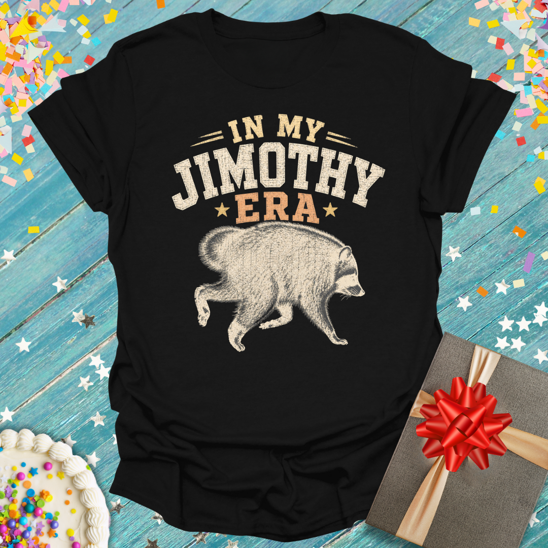 Jimothy Era T-Shirt — Retro Raccoon Graphic Tee