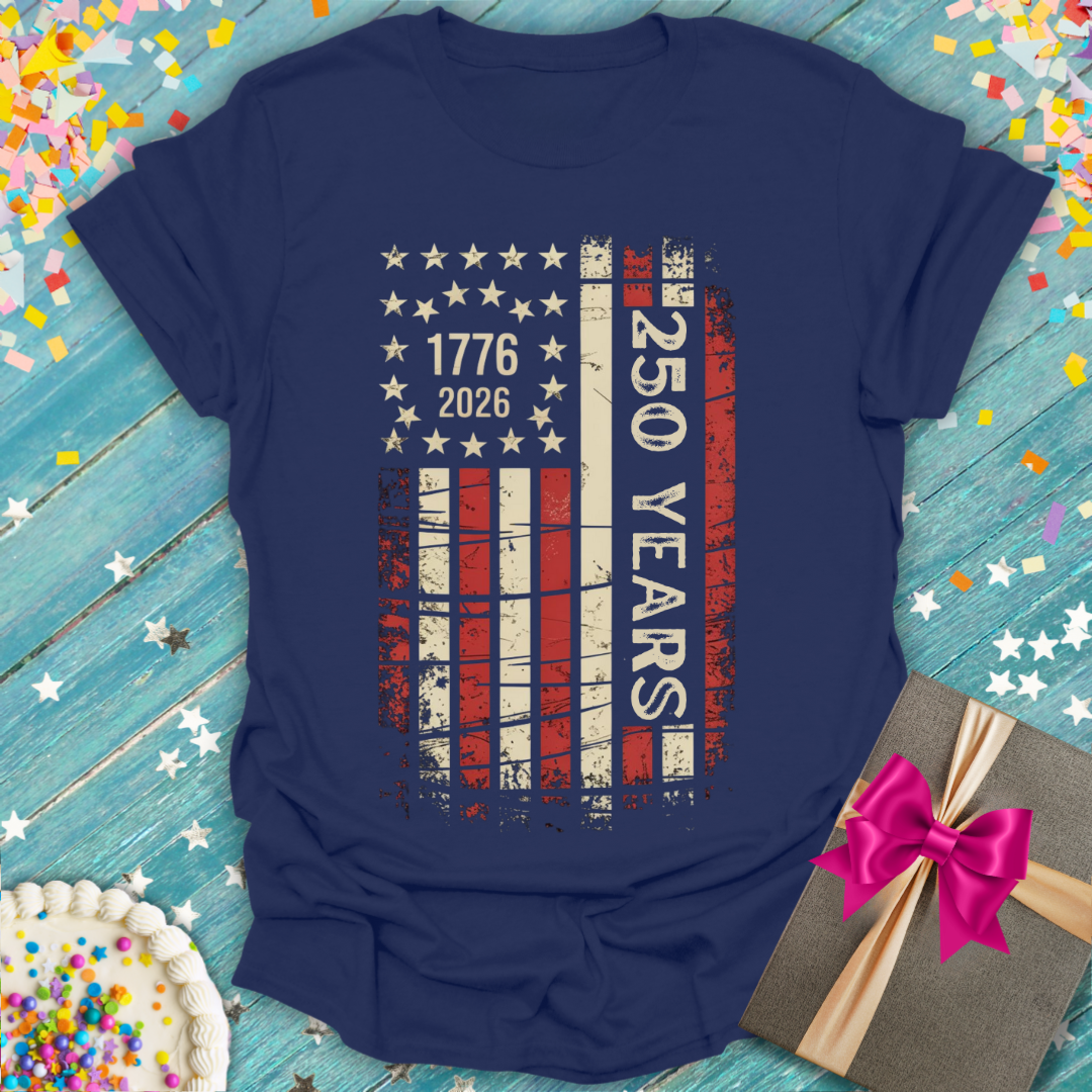 America's 250th Birthday Patriotic T-Shirt - 1776 Retro Era Tee