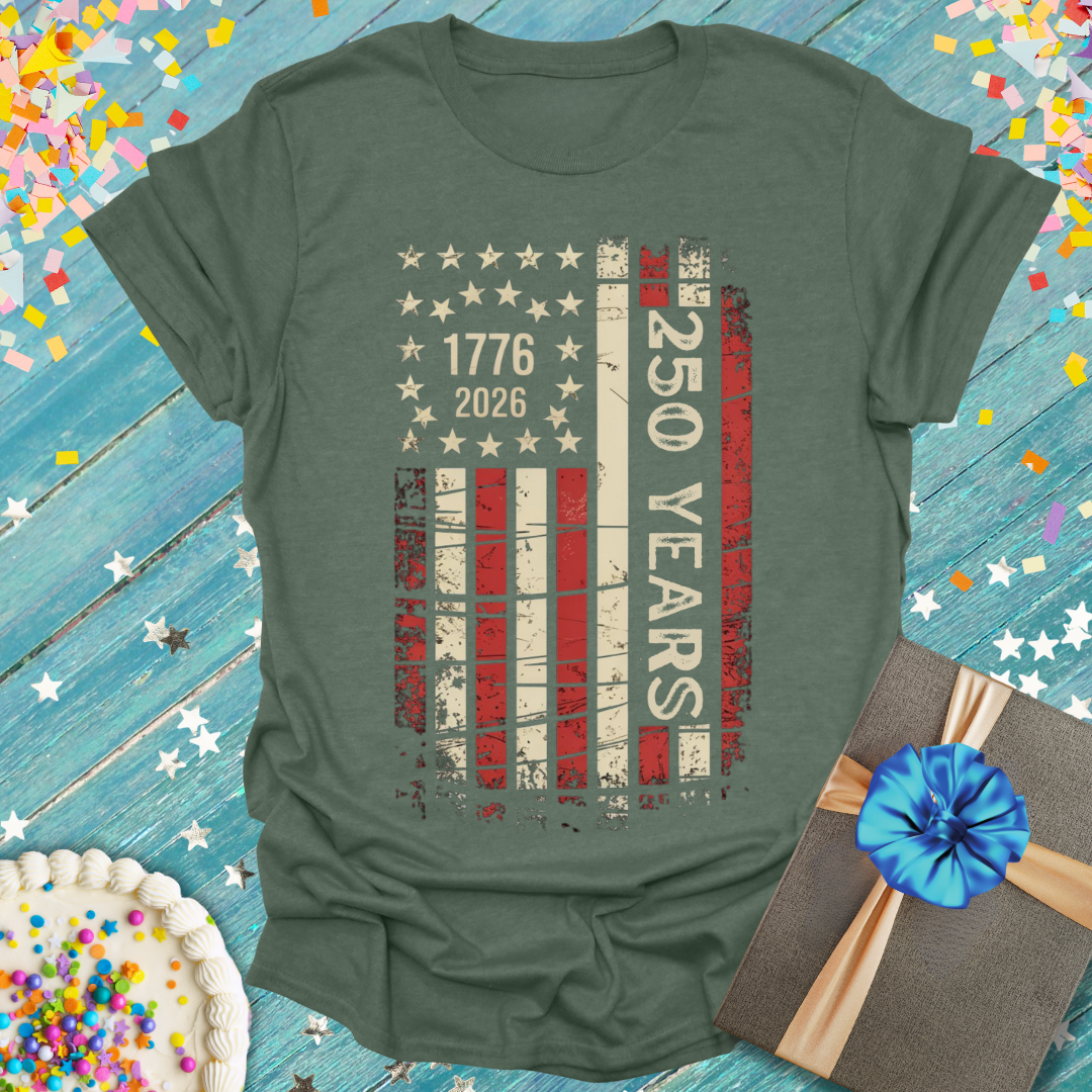 America's 250th Birthday Patriotic T-Shirt - 1776 Retro Era Tee