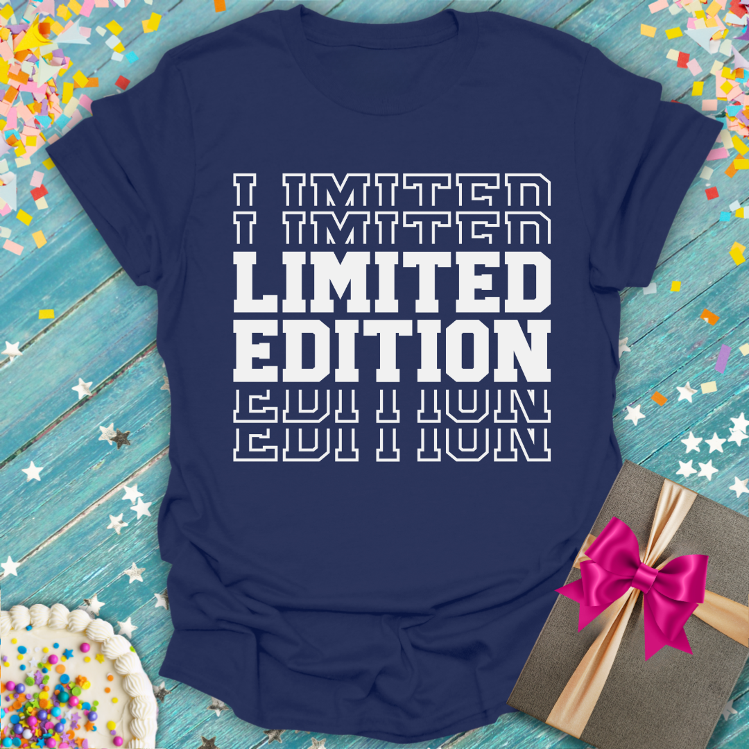 Epic Era Tees navy blue LIMITED EDITION Gift T-Shirt with bold, white collegiate-style typography.