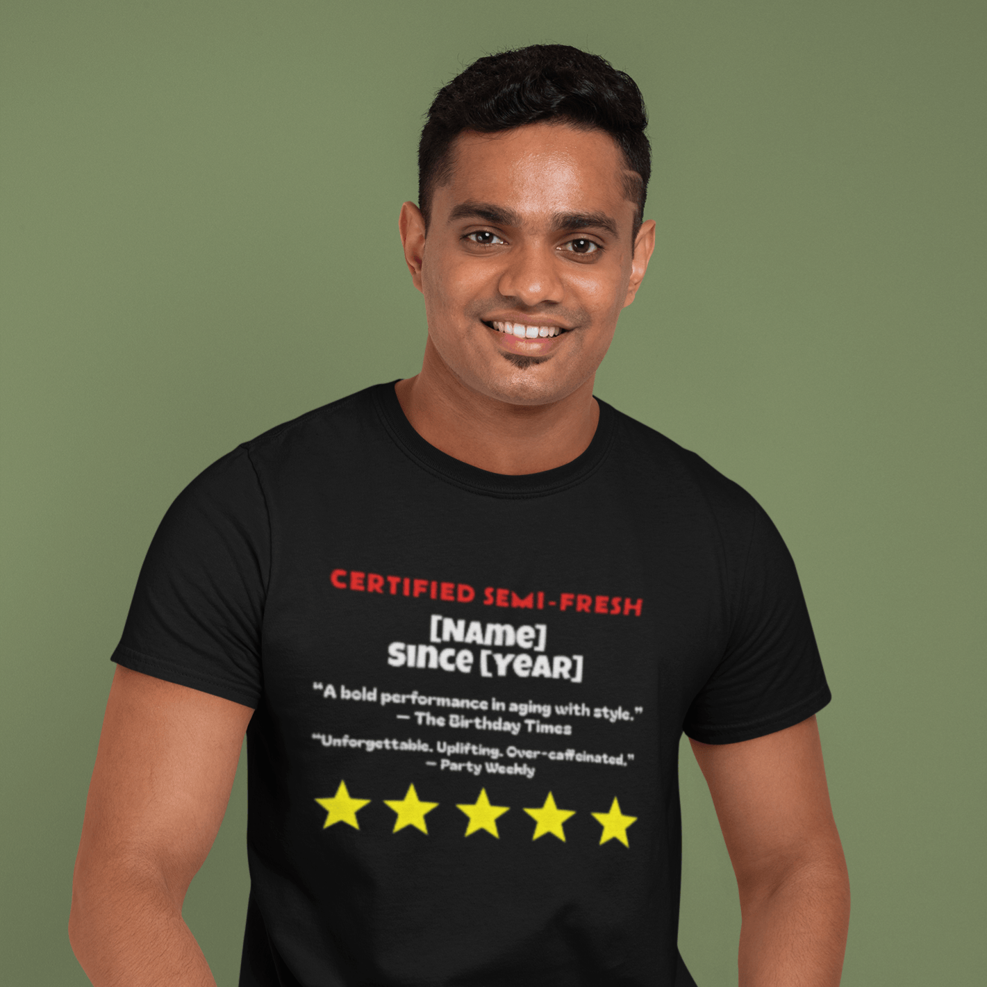 Personalization! 5-Star Birthday Review T-Shirt