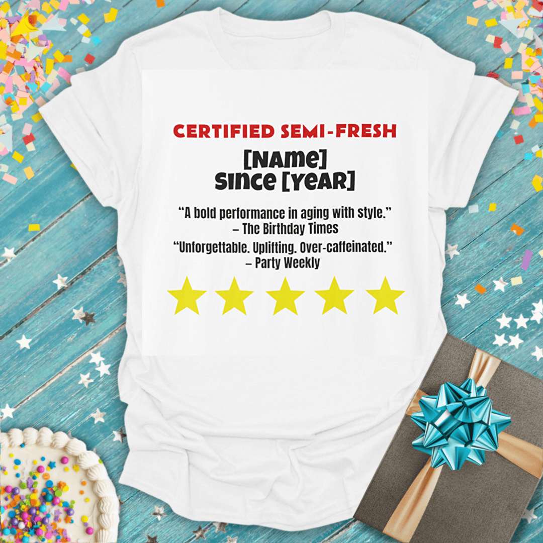 Personalization! 5-Star Birthday Review T-Shirt