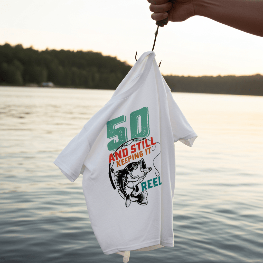 "50 and Keepin' It Reel" - 50th Birthday T-Shirt