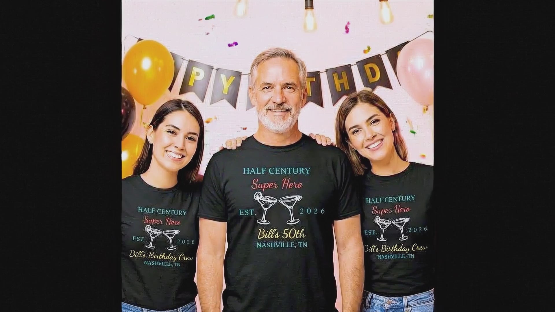 Custom 50th Birthday Shirt - Personalized Name and City Half Century Retro T-Shirt