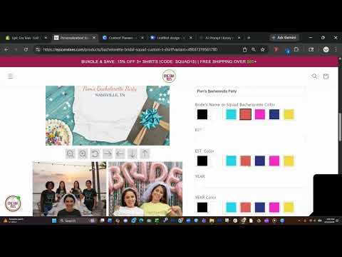 Instructional Video to create Custom Bachelorette party t-shirts